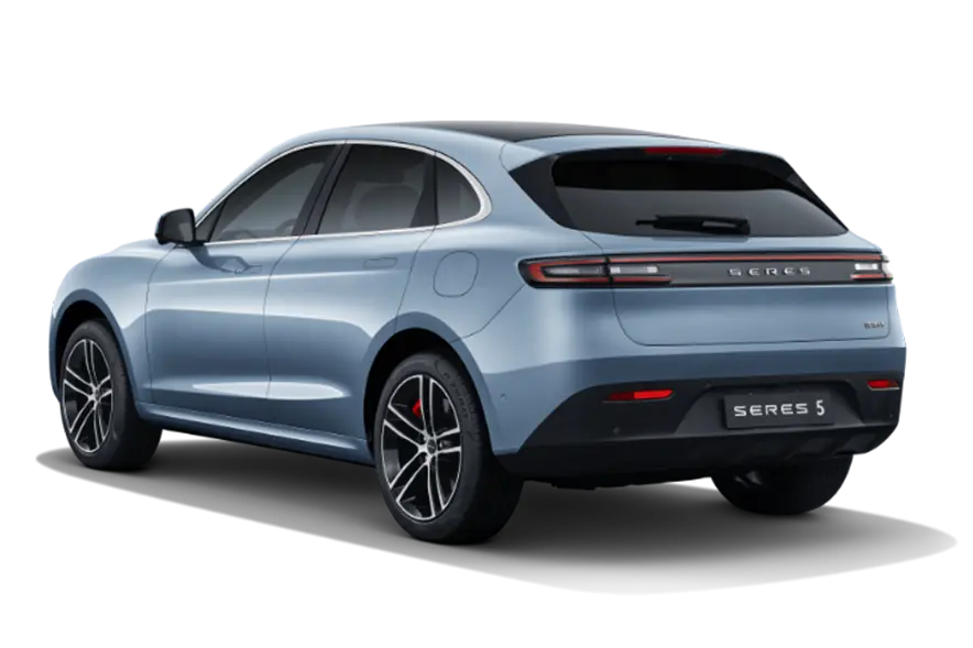 Vista trasera de un SERES 5 azul
